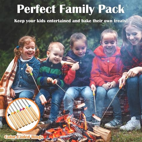 Pack Marshmallow Roasting Sticks Bulk Smores Skewers For Fire Pit Kit