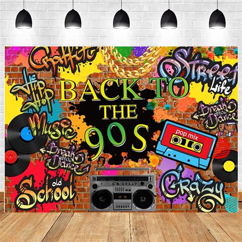 Hip Hop Graffiti Wall Backdrop S Themed Party Decoration Photo Hot