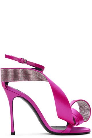 Pink Sergio Rossi Edition Marquise Heeled Sandals By Area On Sale