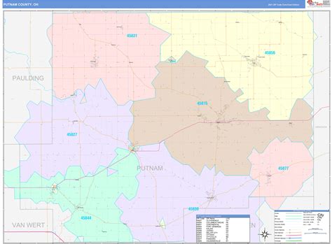 Putnam County, OH Wall Map Color Cast Style by MarketMAPS