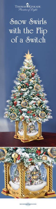 Thomas Kinkade Illuminated Musical Snowglobe Tabletop Tree Natal