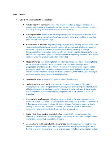 Test 1 review - Notes of what is on test - Test 1 review Unit 1