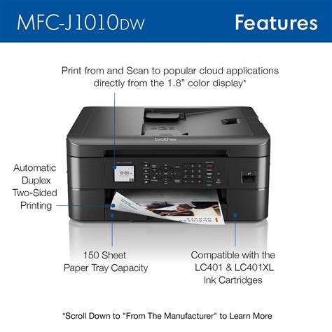 Brother Color Inkjet All In One Wireless Printer MFC J1010DW