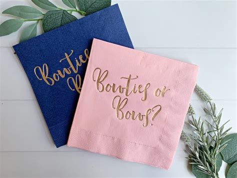 Bowties Or Bows Gender Reveal Napkins Enfete