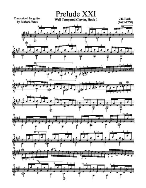 Bach. Johann Sebastian - Well Tempered Clavier - Book 1 Prelude 21 ...