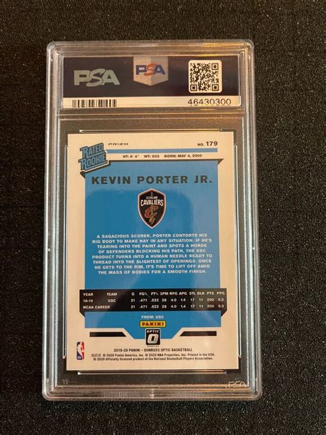 2019 Panini Donruss Optic Kevin Porter Jr Blue Velocity PSA 10 GEM