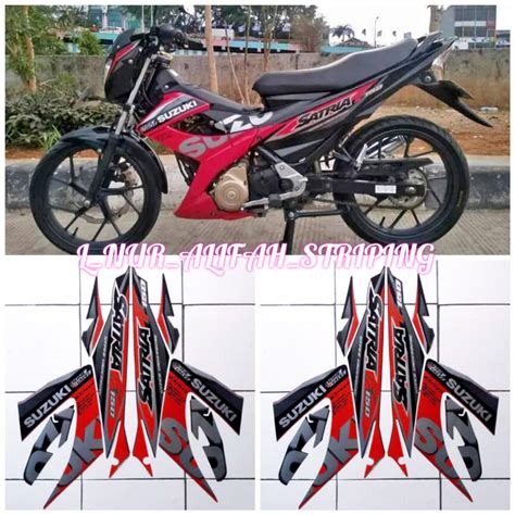 STIKER STRIPING LIS LES POLET BODY MOTOR SUZUKI SATRIA FU FACELIFT 2015