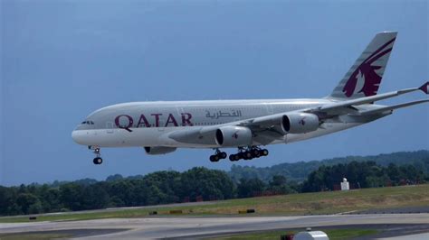 Qatar Airways Doha Atlanta Inaugural Flight A380 Landing YouTube