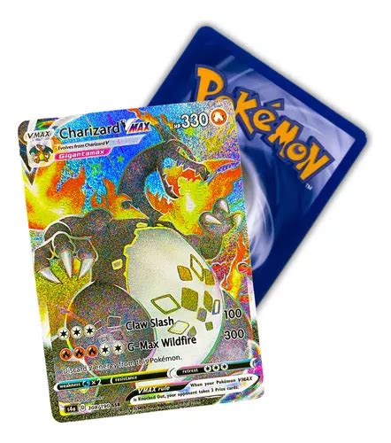 Carta Pokémon Holografica Brilhante Charizard Vmax Shiny