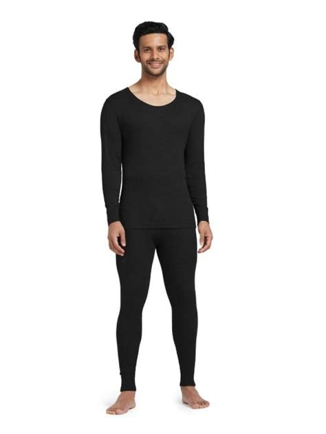 Buy Xyxx Black Intelliheat Cotton Rich Alpine Men Thermal Set Online At