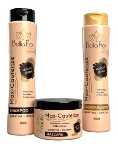 Kit Capilar Max Cauterize Shampoo Condicionador E M Scara Escorrega