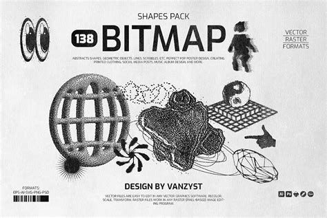 138 Bitmap Vector Shapes Pack Behance