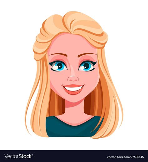 Face Expression Beautiful Blonde Woman Vector Image On Vectorstock