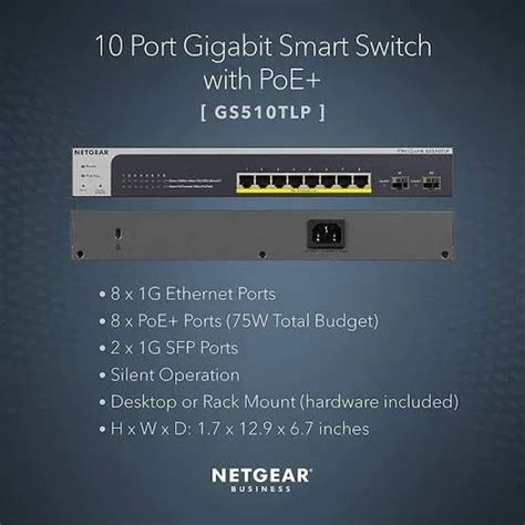 Netgear Gs510tlp Gigabit Smart Managed Pro Switch LAN Capable Grey At