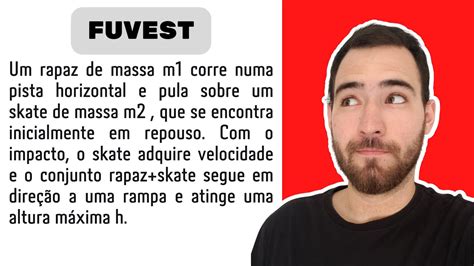 FUVEST Um Rapaz De Massa M1 Corre Numa Pista Horizontal E Pula Sobre