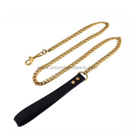 90cm Flat Gold Chew Proof Stainless Steel Dog Cuban Leash Chains Buy