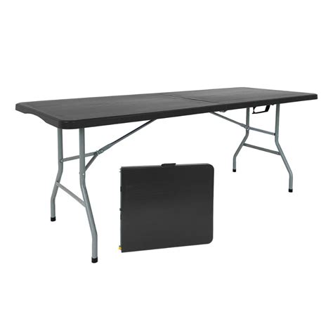 Mesa Picnic Plegable 180cm Negra X2 Gardenlife Uruguay