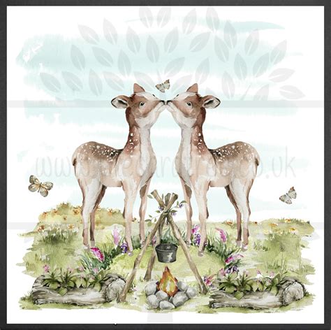 Two Deer Greeting Card Numonday