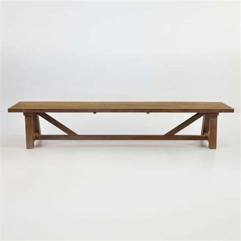 Reclaimed Teak Trestle Bench Outdoor Dining Patio Seating Teak Warehouse