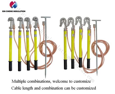 High Voltage FRP Portable Grounding Earth Rod Earth Wire Set And Clamp