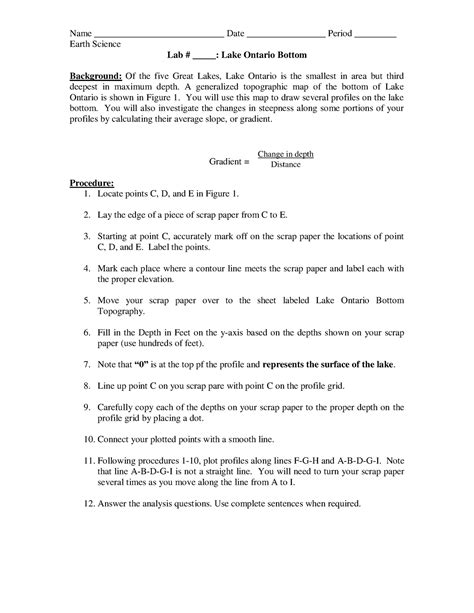 Z Ontario Lake Bottom Earth Science Regents Practice Use Reference Table Earth Science Lab