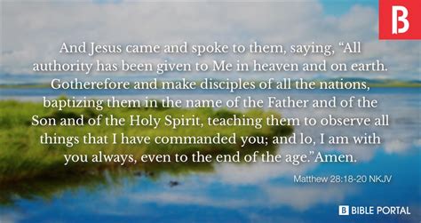 Matthew 28 18 20 NKJV Bible Scripture Image Bible Portal