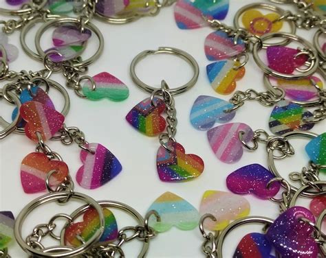 Pride Cat Acrylic Keychains Clear Holographic Double Sided Rainbow Cute