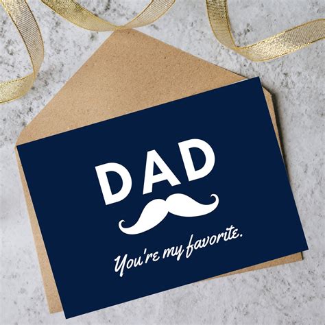 Blue Dad Moustache Card Happy Father S Day Greeting Card Gift For Dad