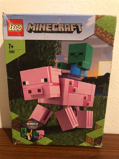 Lego Minecraft Bigfig Pig With Baby Zombie Aukro