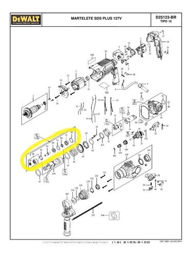 Kit Reparo Eixo Broca Martelete Dewalt D25123 original Frete grátis