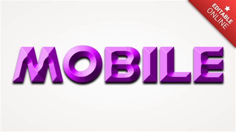 Mobile Efeito Biselado Roxo Gerador De Efeitos De Texto