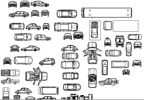 Multiple Vehicle Blocks Design Details Dwg File Cadbull