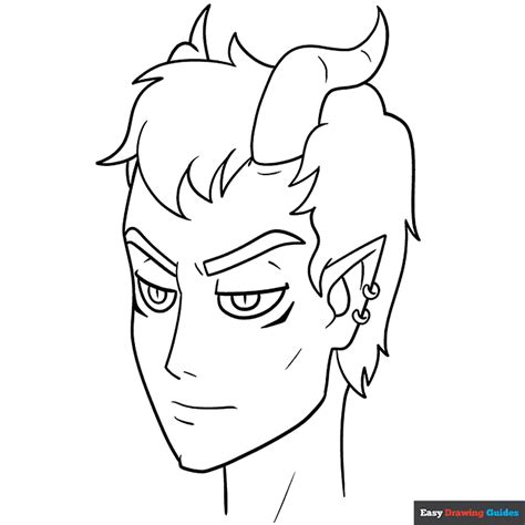 Anime Demon Coloring Page Easy Drawing Guides