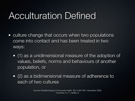 Acculturation