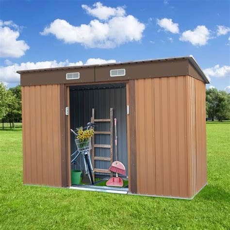 JAXSUNNY 9 ft. W x 4 ft. D Metal Lean-To Storage Shed & Reviews | Wayfair