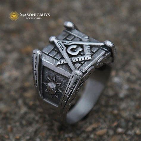 Stainless Steel Masonic Ring With A Unique Square Design MasonicBuys