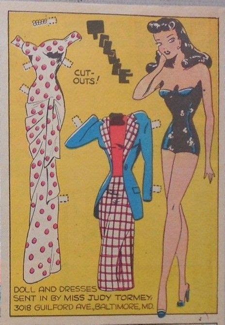 2 1 48 Tillie Paper Doll Paper Dolls Vintage Paper Doll Vintage Paper