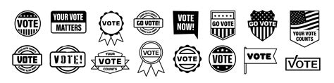 Premium Vector | Vote sticker set simple style