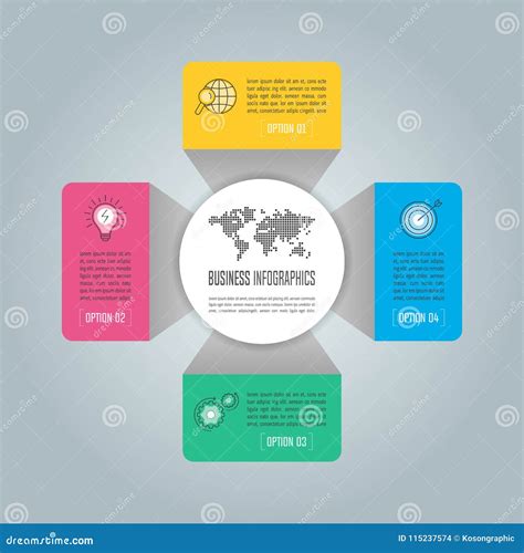 Infographic Design Business Concept With 4 Options Parts Or Pro Stock