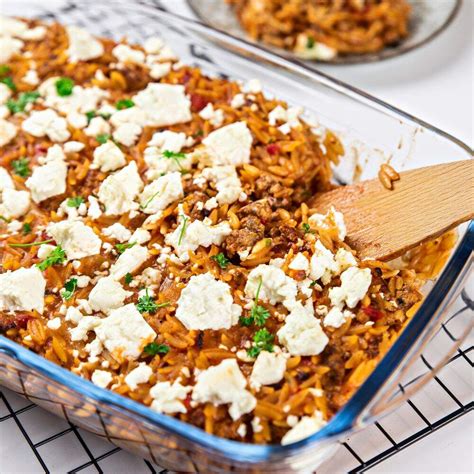 Griechischer Hackauflauf Mit Kritharaki Und Feta Leckere Ideen