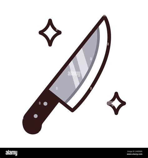 Cute Cartoon Kitchen Knife Drawing Simple Vector Clip Art Illustration