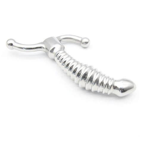 Threaded Metal Dildo Prostate Massager With Beaded Anal Ball Plug S