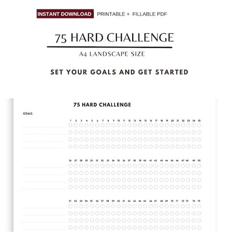 Hard Challenge Template Etsy