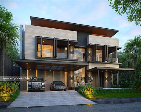 Desain Rumah Modern Minimalis Lantai Bapak Lvn Di Bsd Tangerang