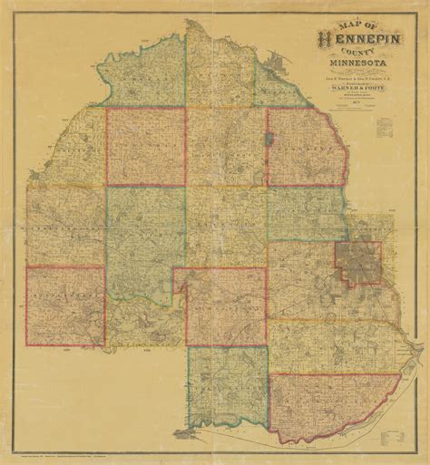 Hennepin County Minnesota Old Map Reprint Old Maps