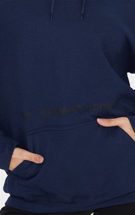 Navy Ultimate Graphic Hoodie Tops Prettylittlething Ca