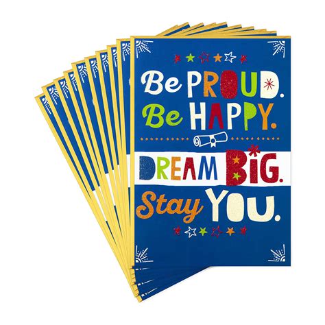 Hallmark Pack of 10 Graduation Cards with Envelopes $0.98