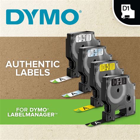 DYMO D1 Labels for LabelManager, 1/2-Inch x 23-Foot Roll, Black Print ...