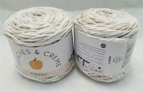 Nwt 2 Skeins Peaches And Creme Stripey Cotton Yarn 2 Oz Choose Color