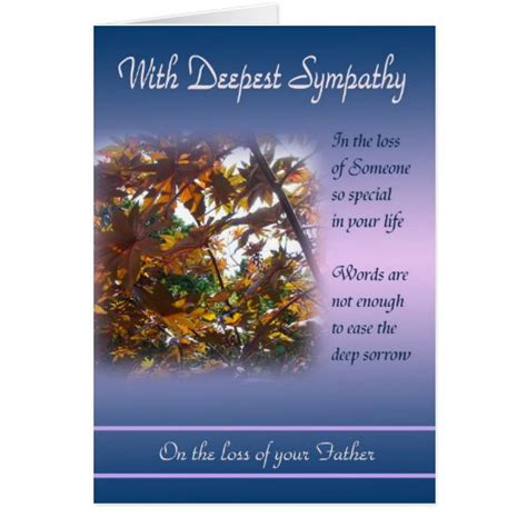 Loss Of Father With Deepest Sympathy Card Zazzle